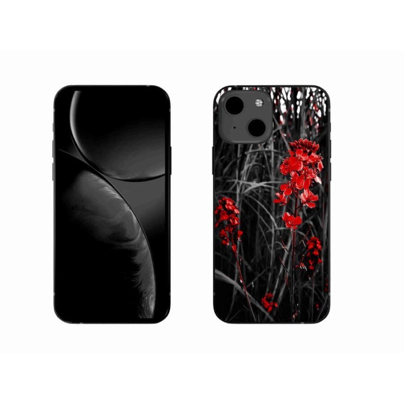 Gelový kryt mmCase na mobil iPhone 13 6.1 - červená rostlina