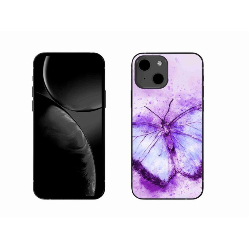 Gelový kryt mmCase na mobil iPhone 13 6.1 - fialový motýl