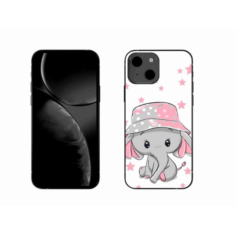 Gelový kryt mmCase na mobil iPhone 13 6.1 - růžový slon