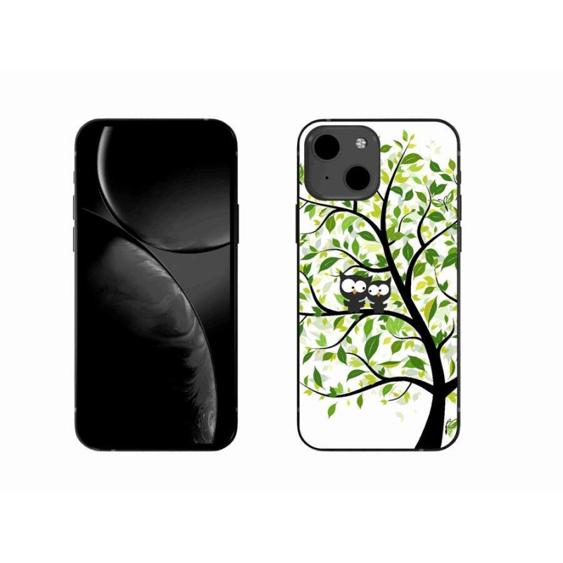 Gelový kryt mmCase na mobil iPhone 13 6.1 - sovičky na stromě