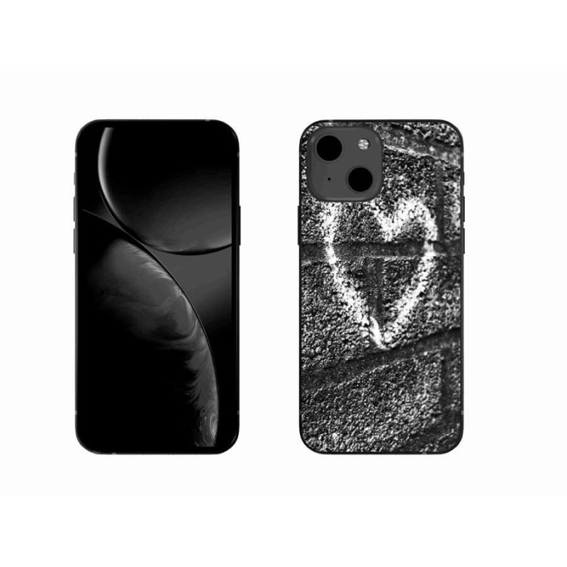 Gelový kryt mmCase na mobil iPhone 13 6.1 - srdce na zdi
