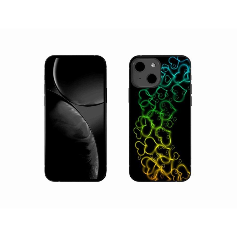 Gelový kryt mmCase na mobil iPhone 13 mini 5.4 - barevná srdíčka
