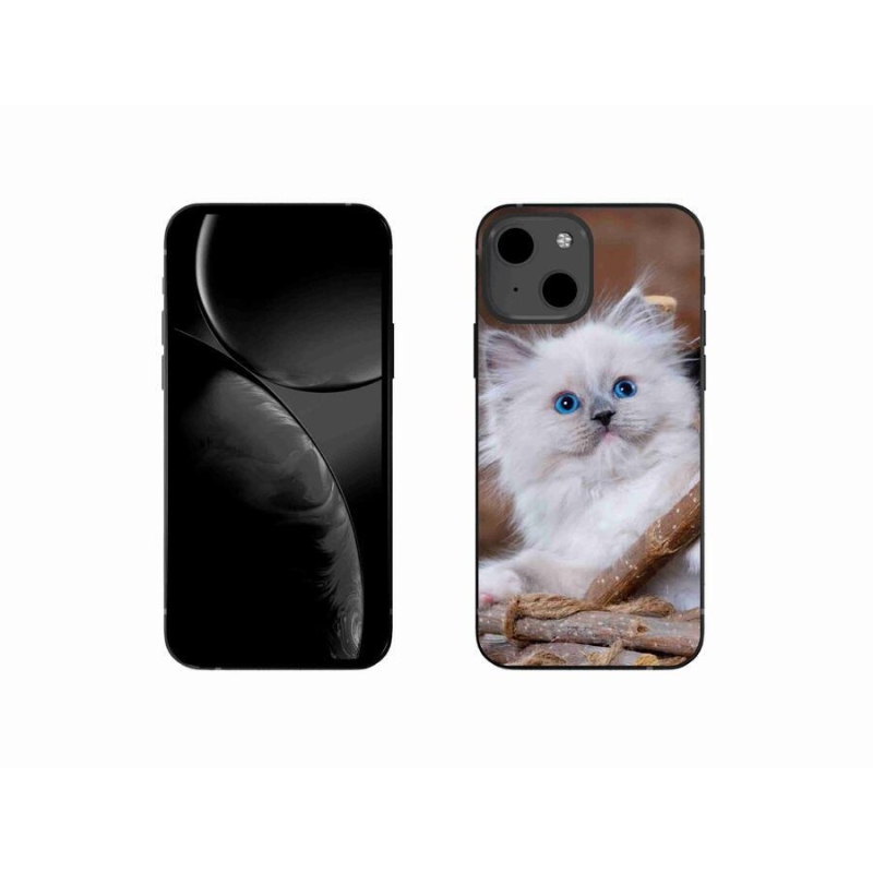 Gelový kryt mmCase na mobil iPhone 13 mini 5.4 - bílé kotě