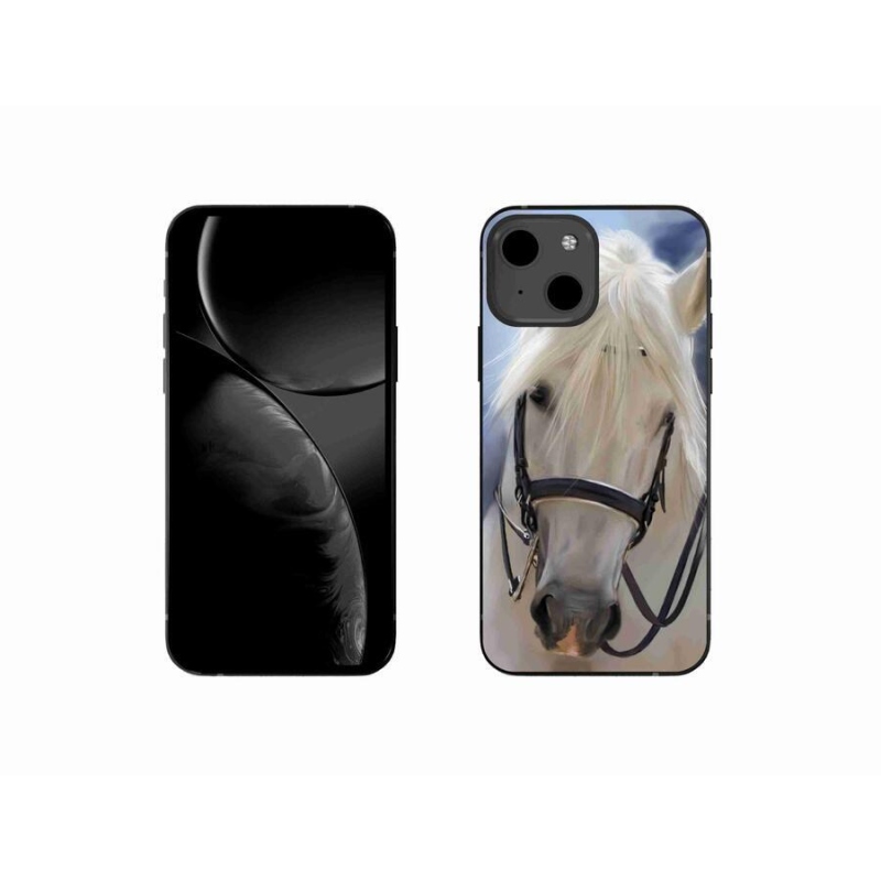 Gelový kryt mmCase na mobil iPhone 13 mini 5.4 - bílý kůň
