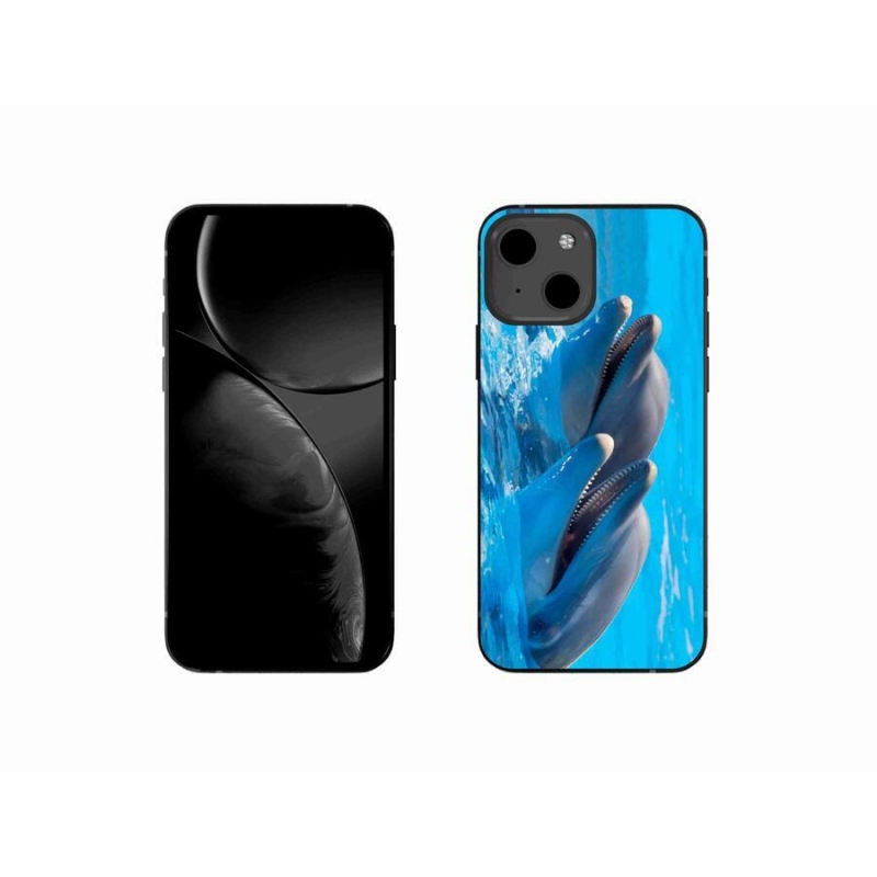 Gelový kryt mmCase na mobil iPhone 13 mini 5.4 - delfíni