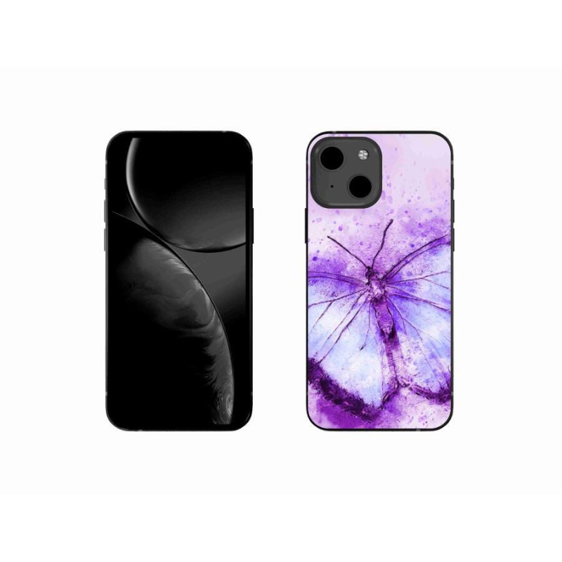 Gelový kryt mmCase na mobil iPhone 13 mini 5.4 - fialový motýl
