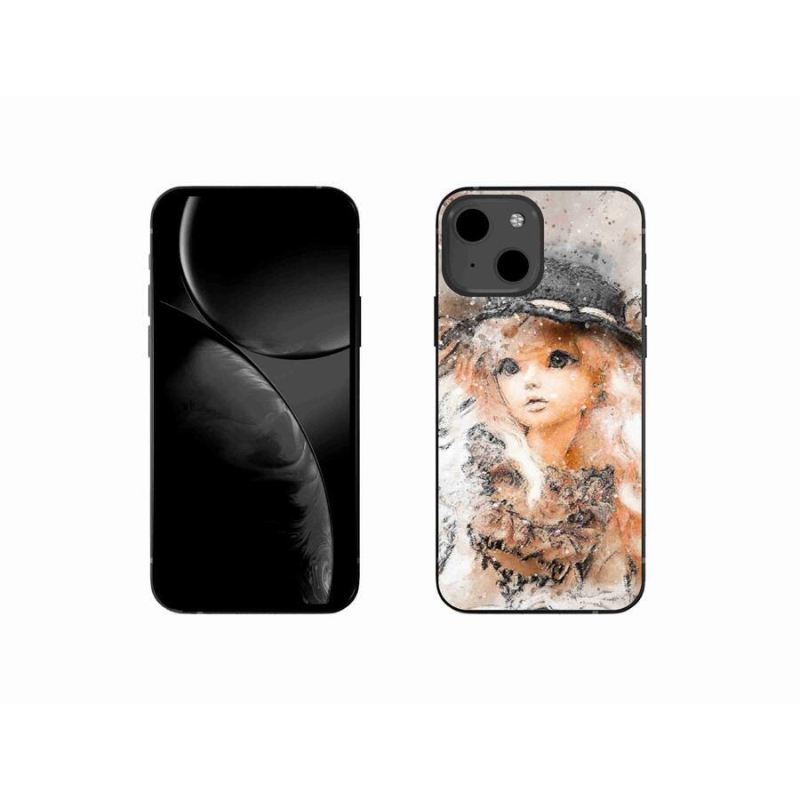 Gelový kryt mmCase na mobil iPhone 13 mini 5.4 - holčička s kloboukem