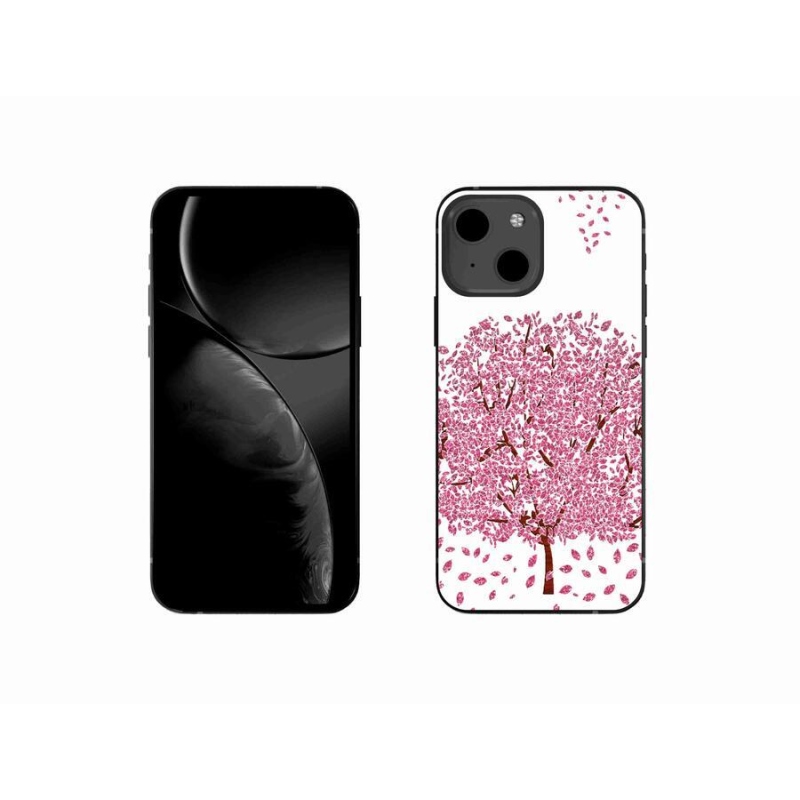 Gelový kryt mmCase na mobil iPhone 13 mini 5.4 - kreslený strom s listy