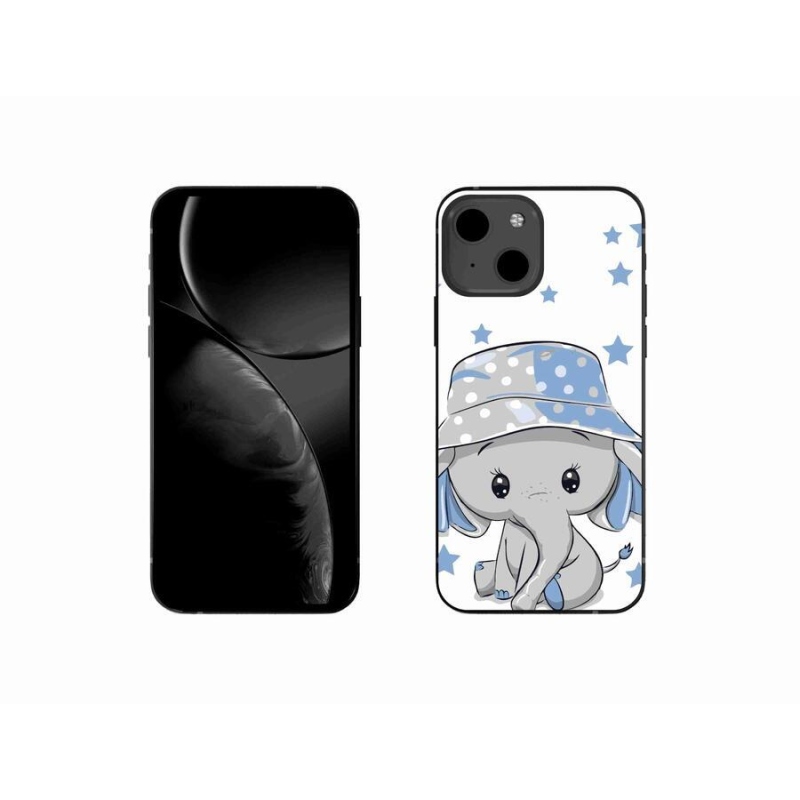 Gelový kryt mmCase na mobil iPhone 13 mini 5.4 - modrý slon