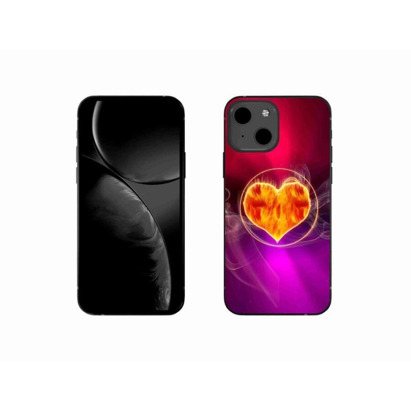 Gelový kryt mmCase na mobil iPhone 13 mini 5.4 - ohnivé srdce