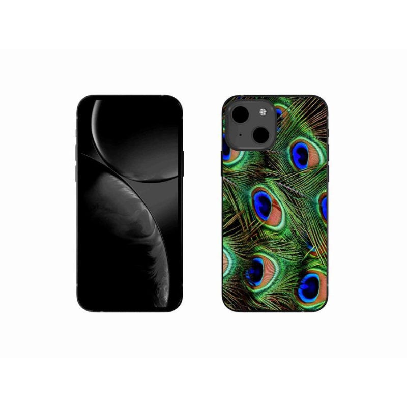 Gelový kryt mmCase na mobil iPhone 13 mini 5.4 - paví peří