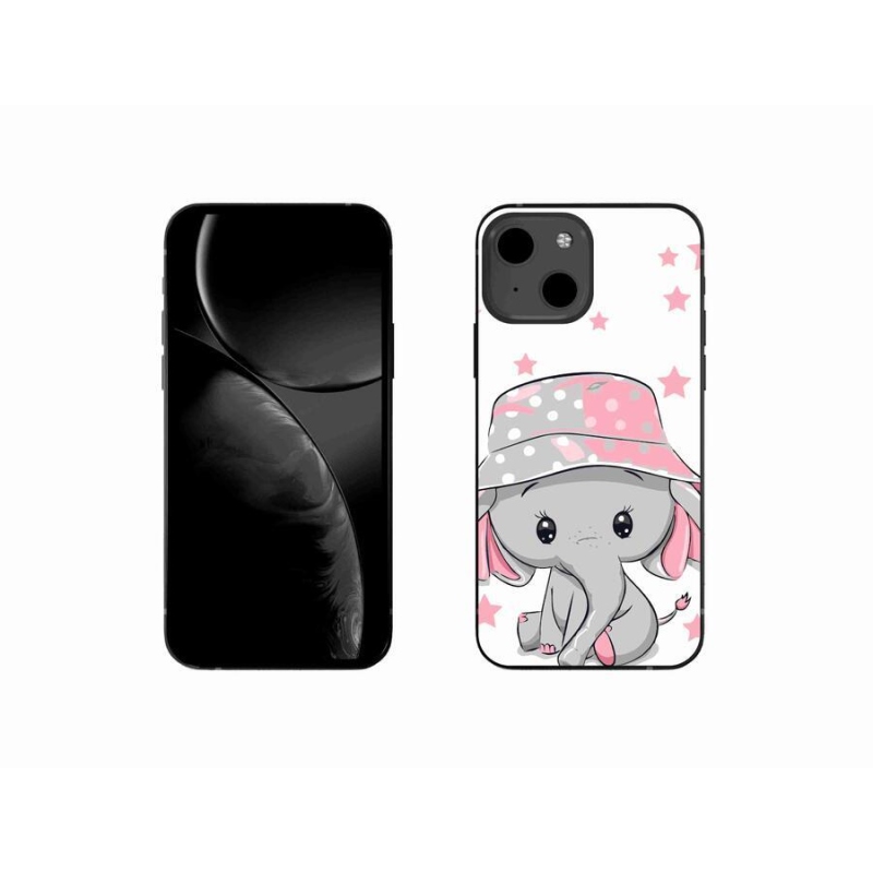 Gelový kryt mmCase na mobil iPhone 13 mini 5.4 - růžový slon