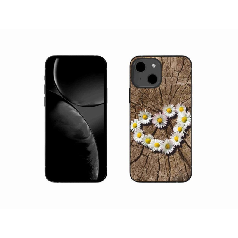 Gelový kryt mmCase na mobil iPhone 13 mini 5.4 - srdce z kopretin