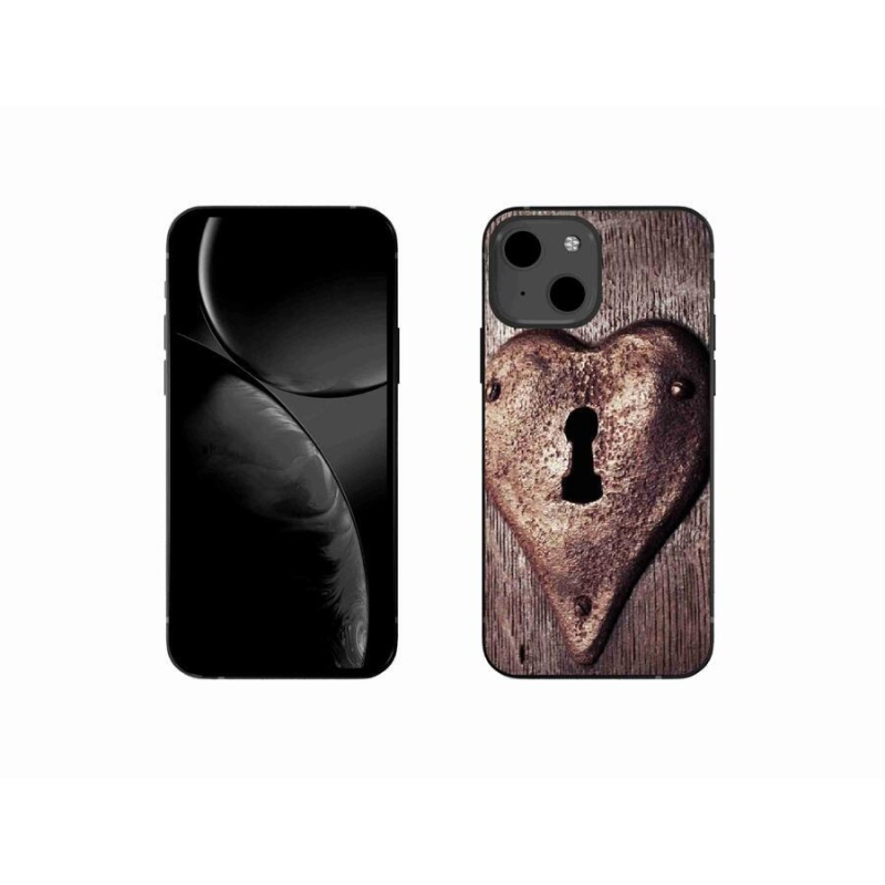 Gelový kryt mmCase na mobil iPhone 13 mini 5.4 - zámek ve tvaru srdce