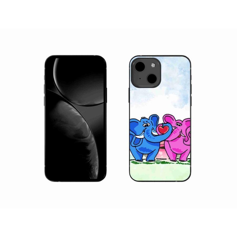 Gelový kryt mmCase na mobil iPhone 13 mini 5.4 - zamilovaní sloni
