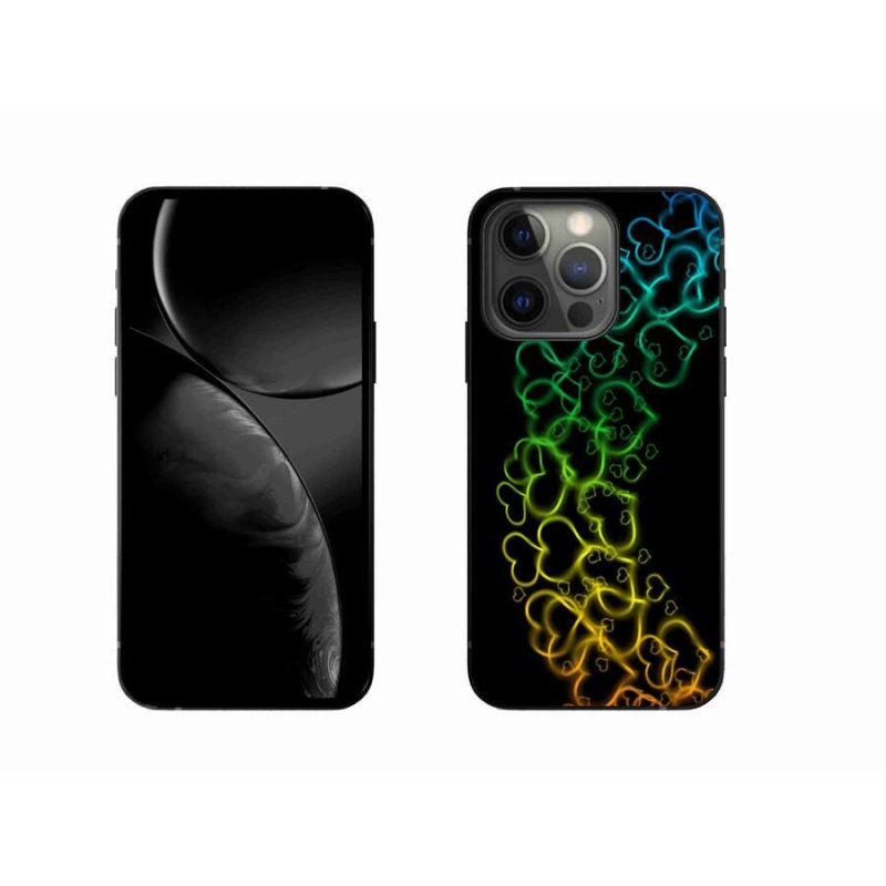 Gelový kryt mmCase na mobil iPhone 13 Pro 6.1 - barevná srdíčka