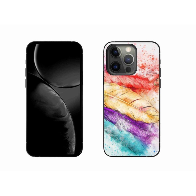 Gelový kryt mmCase na mobil iPhone 13 Pro 6.1 - barevné peří