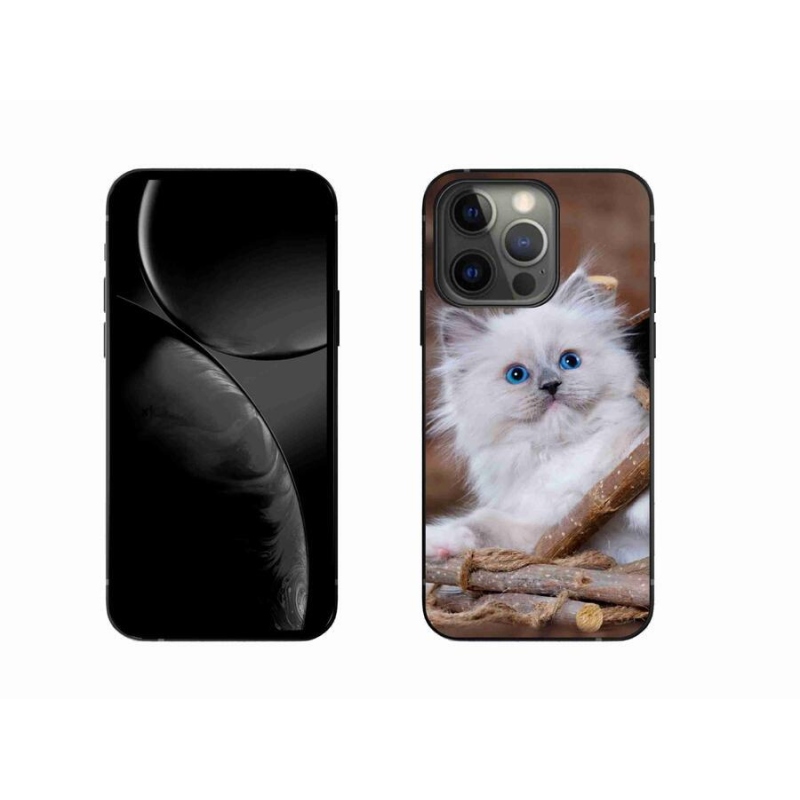 Gelový kryt mmCase na mobil iPhone 13 Pro 6.1 - bílé kotě