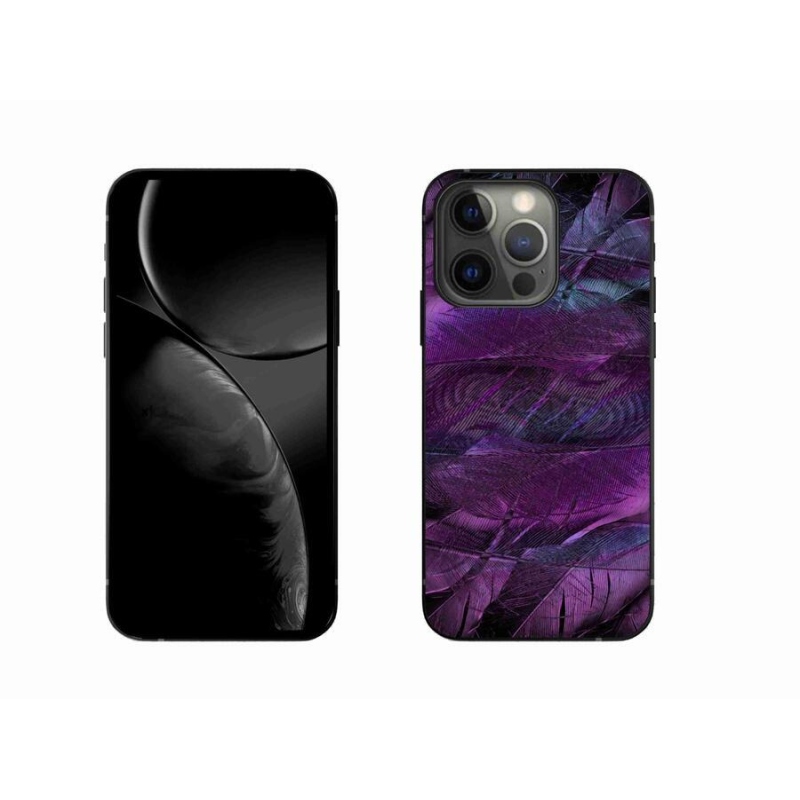 Gelový kryt mmCase na mobil iPhone 13 Pro 6.1 - fialová pírka