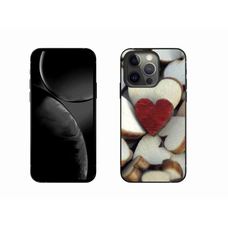 Gelový kryt mmCase na mobil iPhone 13 Pro 6.1 - gravírované červené srdce