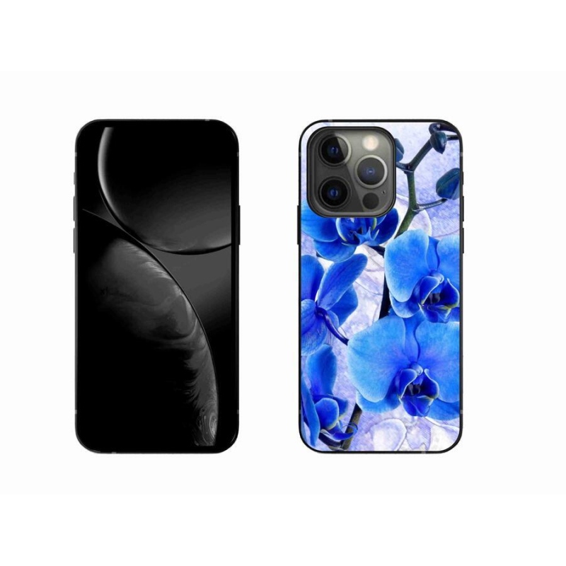 Gelový kryt mmCase na mobil iPhone 13 Pro 6.1 - modré květy