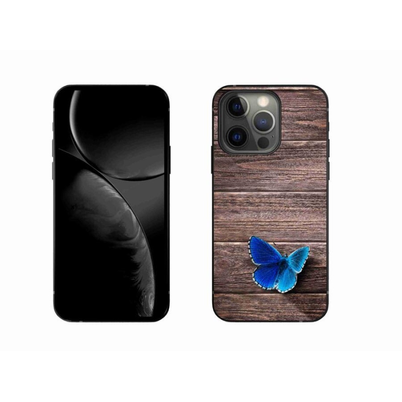 Gelový kryt mmCase na mobil iPhone 13 Pro 6.1 - modrý motýl 1