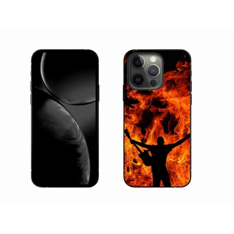 Gelový kryt mmCase na mobil iPhone 13 Pro 6.1 - muzikant a oheň