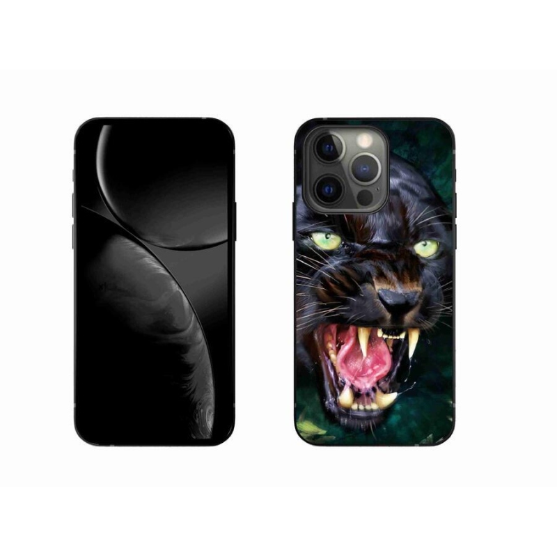 Gelový kryt mmCase na mobil iPhone 13 Pro 6.1 - rozzuřený černý panter