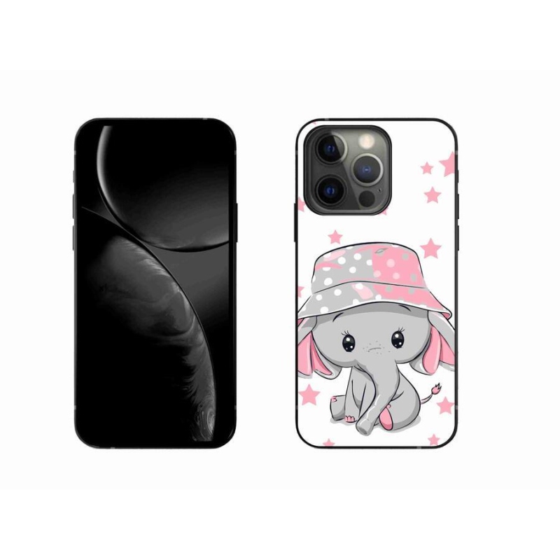 Gelový kryt mmCase na mobil iPhone 13 Pro 6.1 - růžový slon