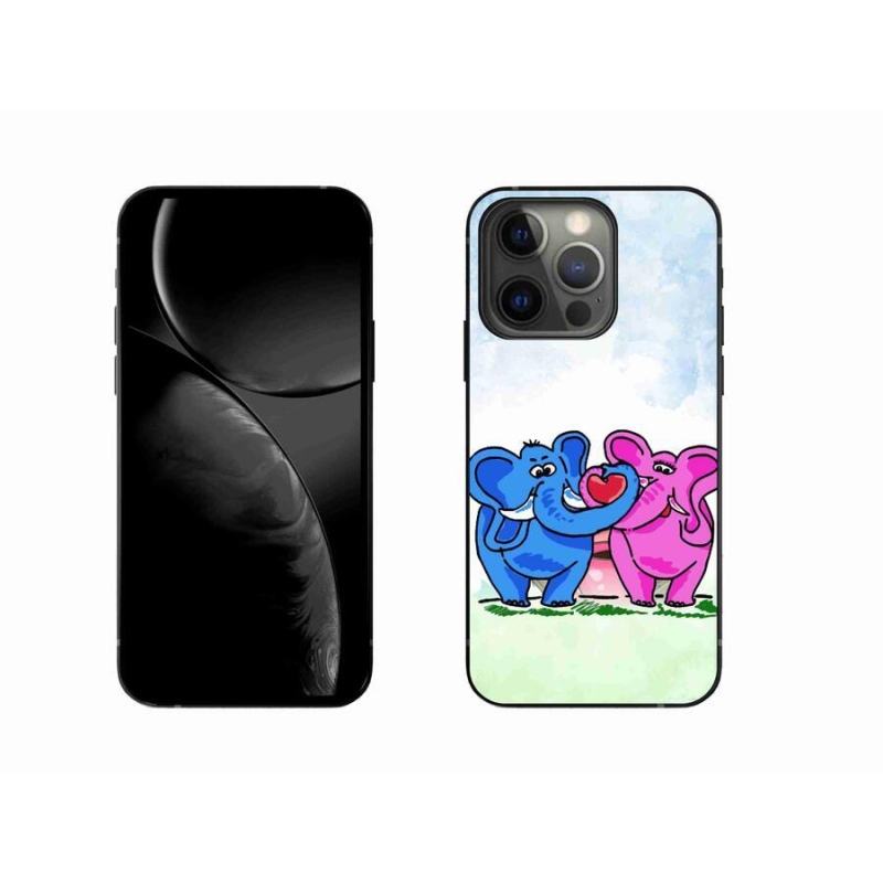 Gelový kryt mmCase na mobil iPhone 13 Pro 6.1 - zamilovaní sloni
