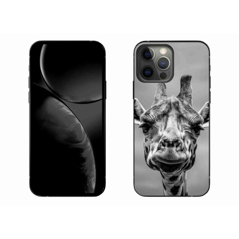 Gelový kryt mmCase na mobil iPhone 13 Pro Max 6.7 - černobílá žirafa