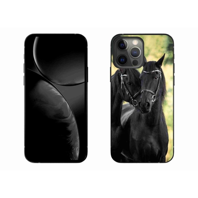 Gelový kryt mmCase na mobil iPhone 13 Pro Max 6.7 - dva černí koně