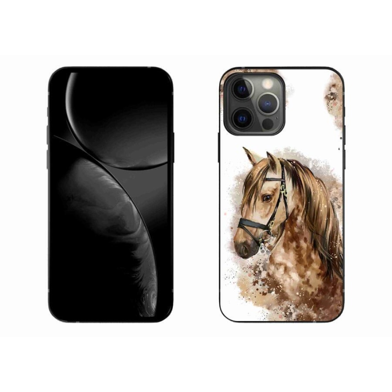 Gelový kryt mmCase na mobil iPhone 13 Pro Max 6.7 - hnědý kreslený kůň