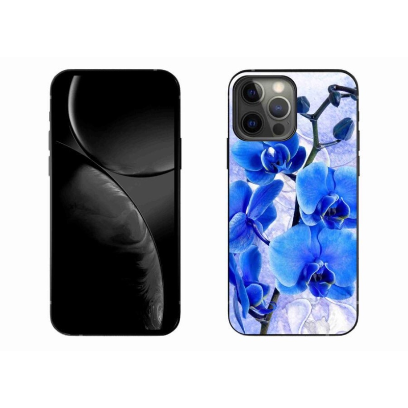Gelový kryt mmCase na mobil iPhone 13 Pro Max 6.7 - modré květy