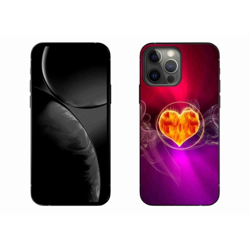 Gelový kryt mmCase na mobil iPhone 13 Pro Max 6.7 - ohnivé srdce