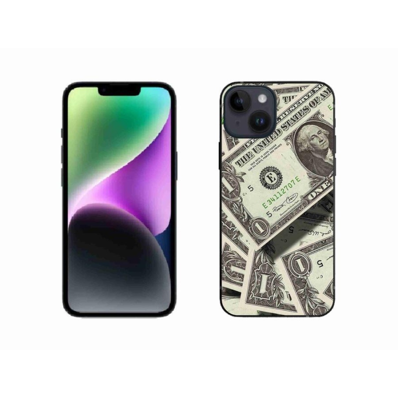 Gelový kryt mmCase na mobil iPhone 14 - americký dolar