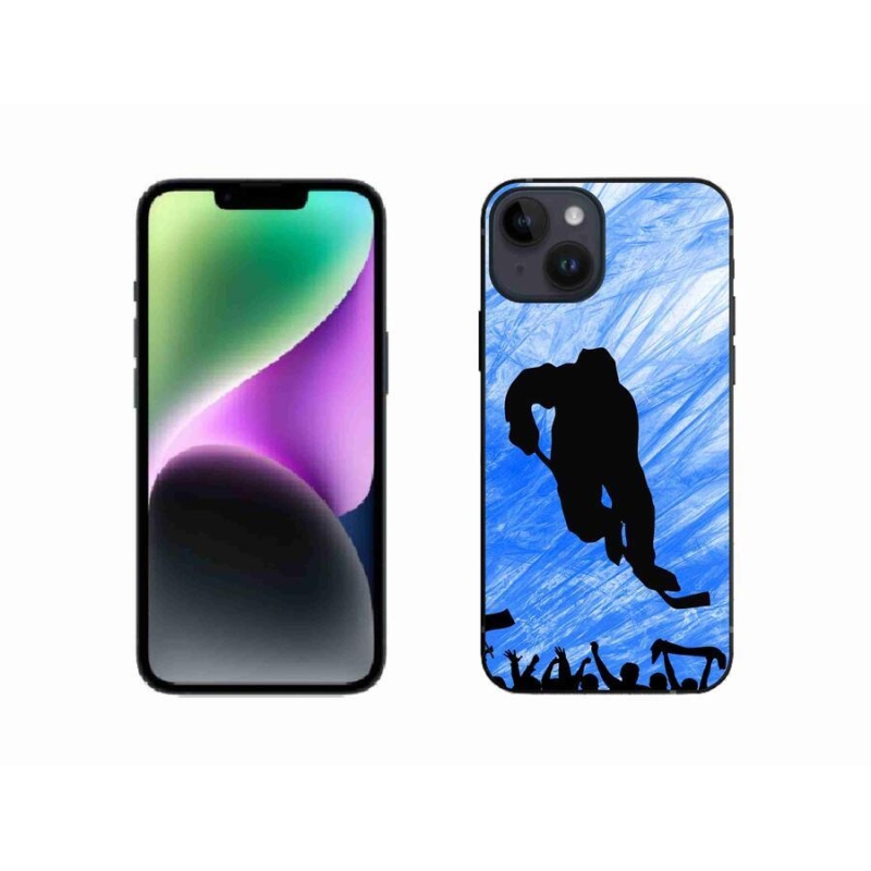 Gelový kryt mmCase na mobil iPhone 14 - hokejový hráč