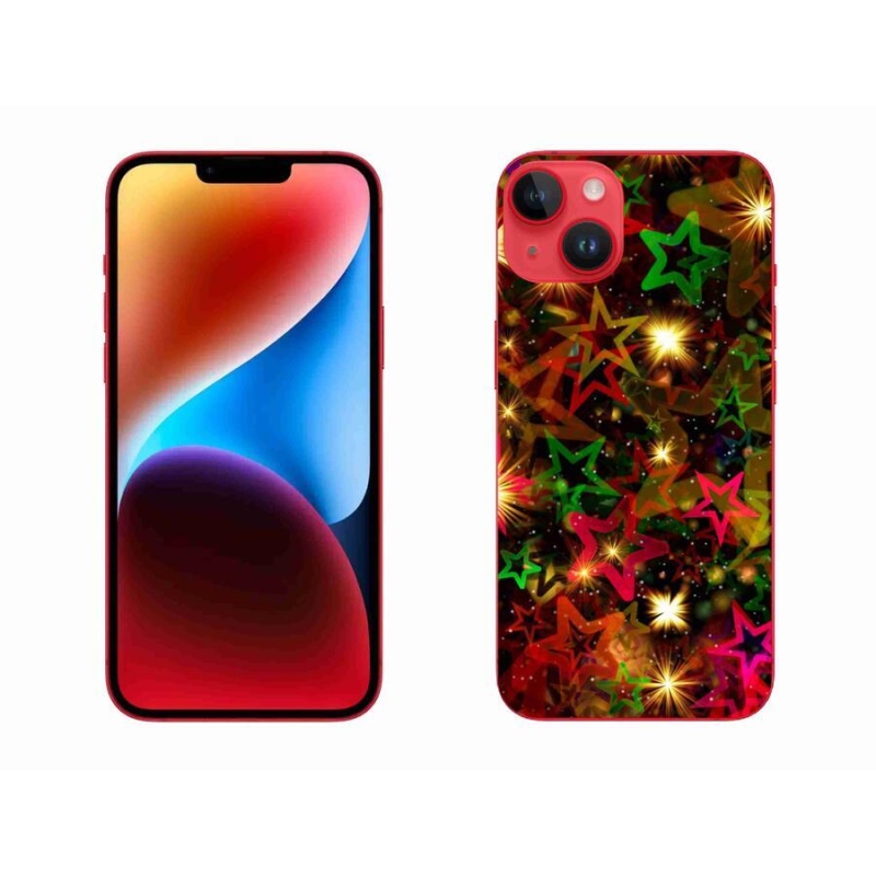 Gelový kryt mmCase na mobil iPhone 14 Plus - barevné hvězdičky