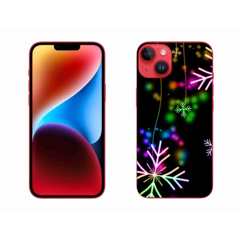 Gelový kryt mmCase na mobil iPhone 14 Plus - barevné vločky