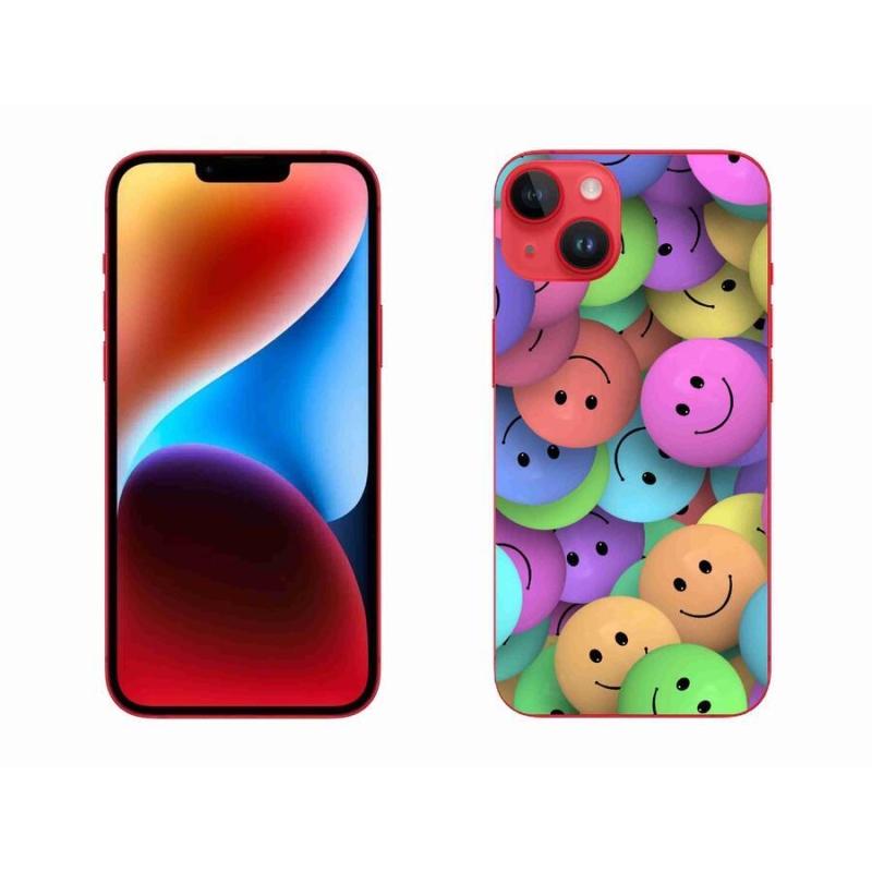 Gelový kryt mmCase na mobil iPhone 14 Plus - barevní smajlíci