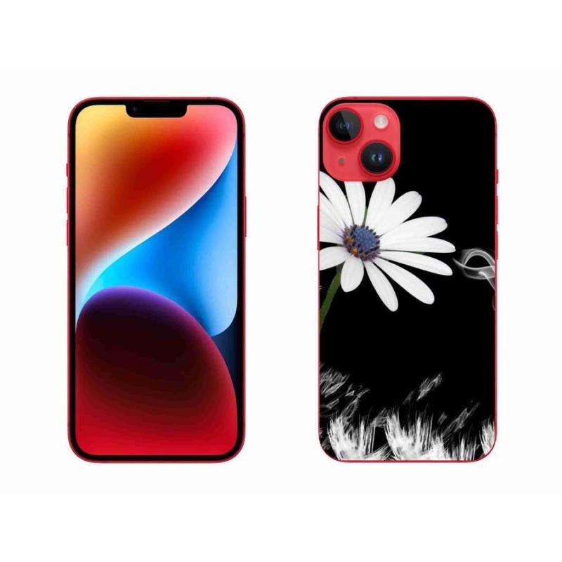 Gelový kryt mmCase na mobil iPhone 14 Plus - bílá květina