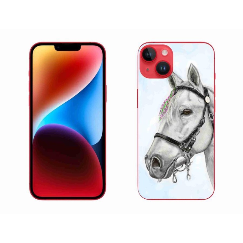 Gelový kryt mmCase na mobil iPhone 14 Plus - bílý kůň 1