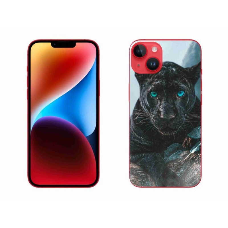 Gelový kryt mmCase na mobil iPhone 14 Plus - černý panter