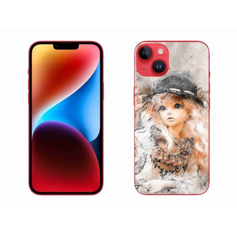 Gelový kryt mmCase na mobil iPhone 14 Plus - holčička s kloboukem