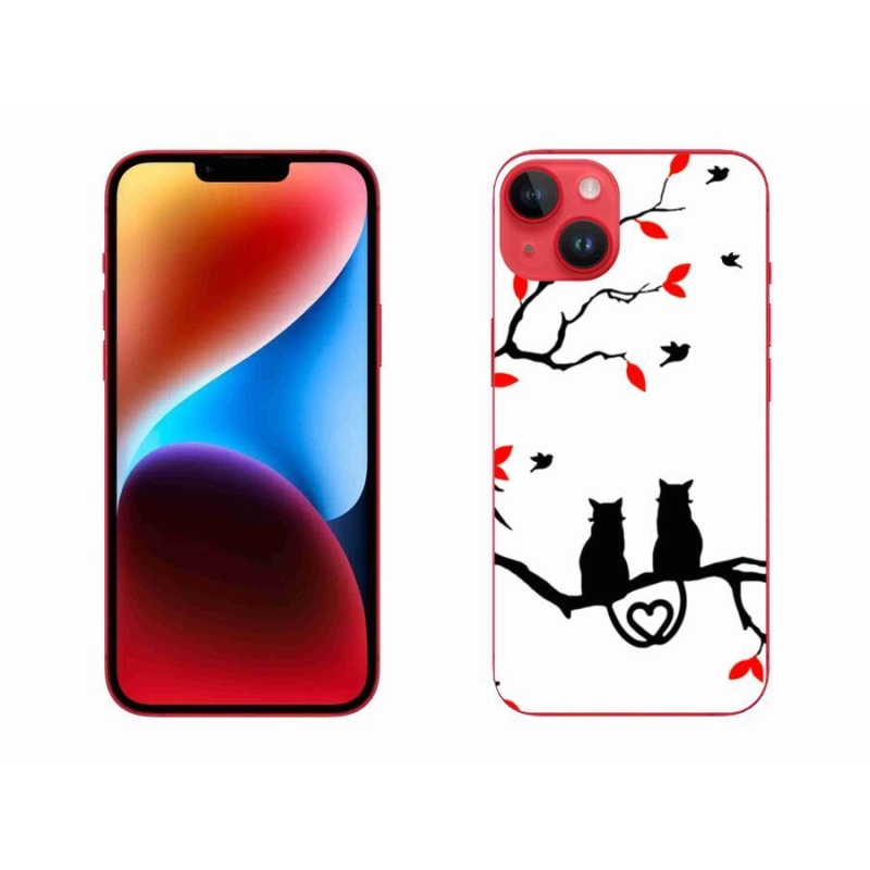 Gelový kryt mmCase na mobil iPhone 14 Plus - kočičí láska