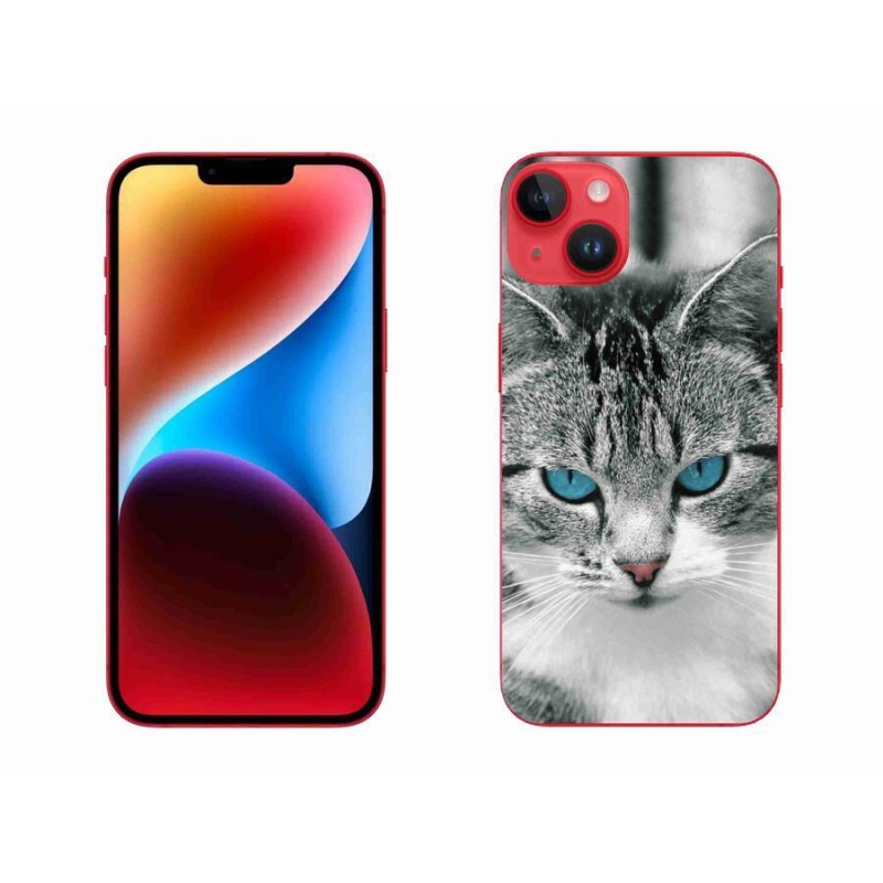 Gelový kryt mmCase na mobil iPhone 14 Plus - kočičí pohled 1
