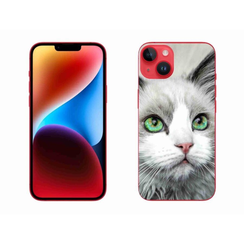 Gelový kryt mmCase na mobil iPhone 14 Plus - kočičí pohled