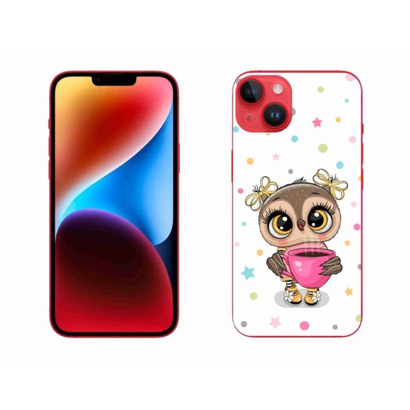 Gelový kryt mmCase na mobil iPhone 14 Plus - kreslená sovička