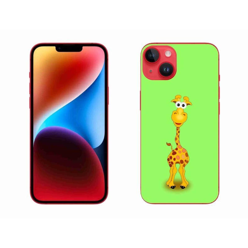 Gelový kryt mmCase na mobil iPhone 14 Plus - kreslená žirafa