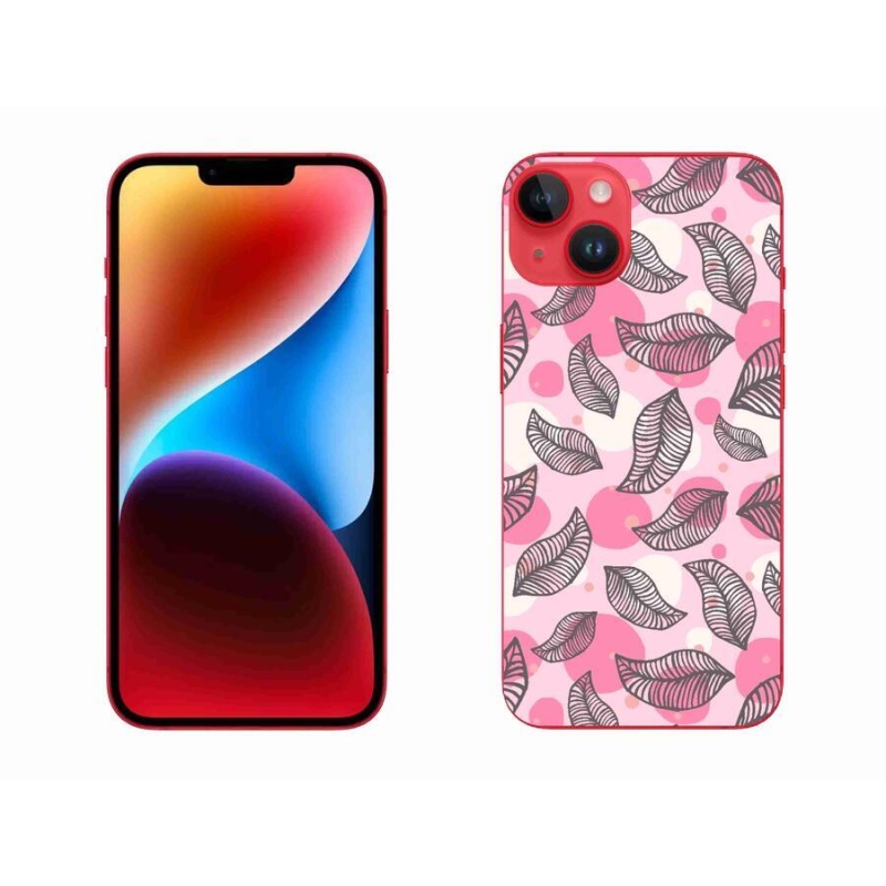 Gelový kryt mmCase na mobil iPhone 14 Plus - kreslené padající listy